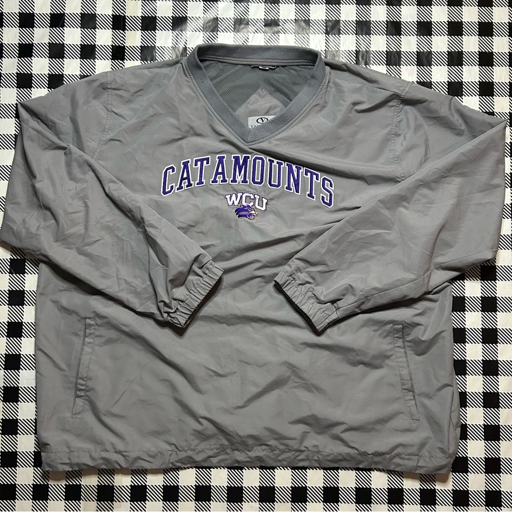 vintage embroidered wcu catamounts windbreaker